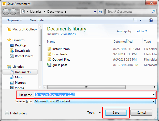 save attachment