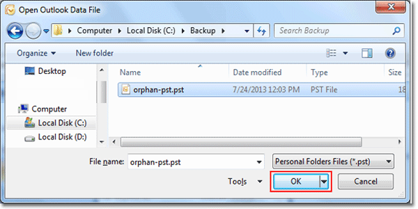 Open Orphan PST