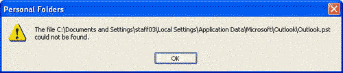 Error: PST Not Found