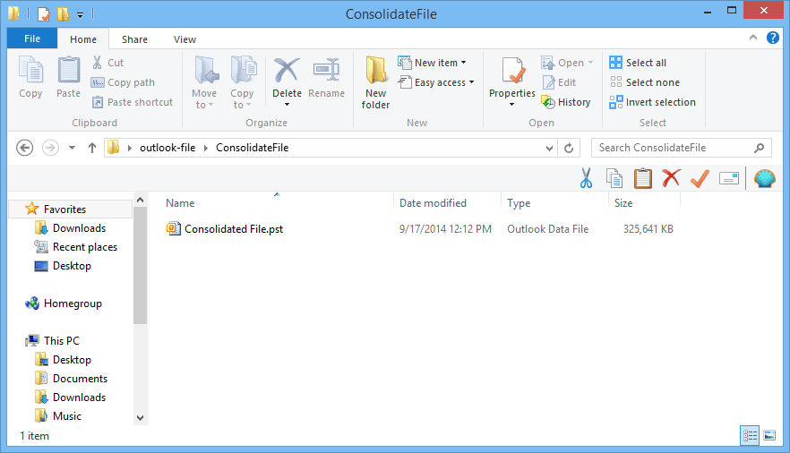 Consolidated PST File