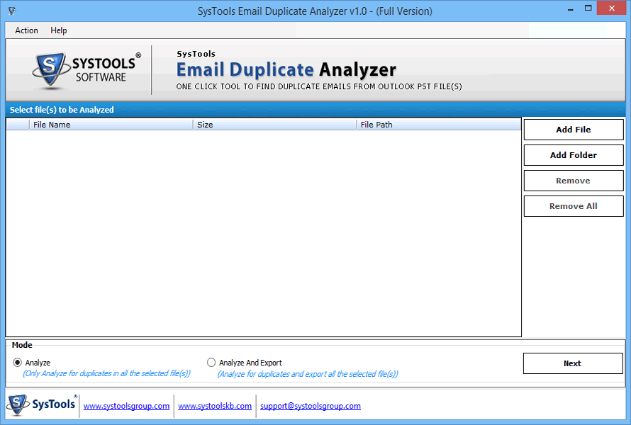 Run Email duplicate analyzer