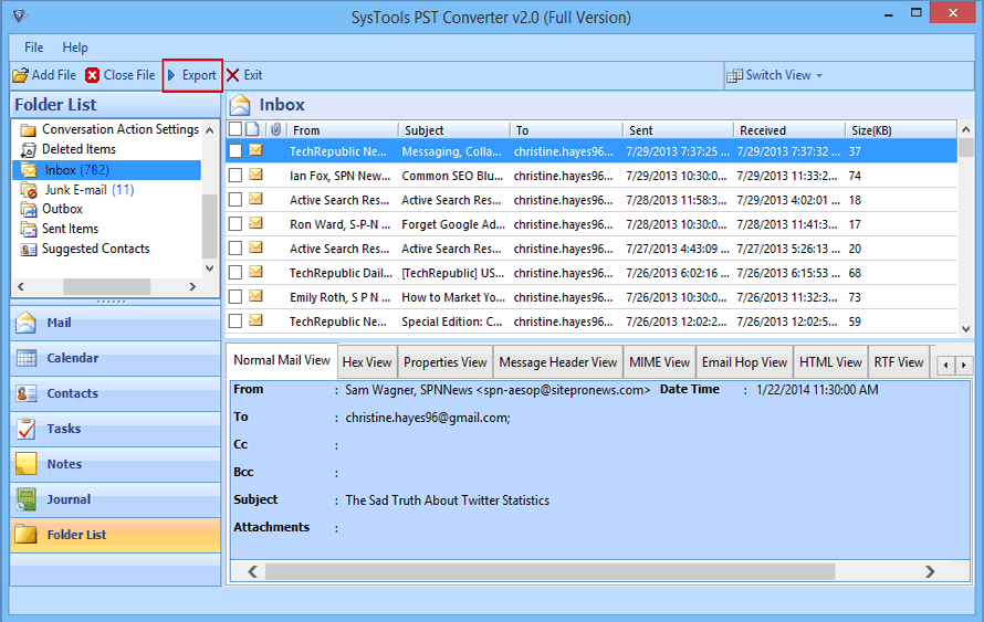 Export Folder