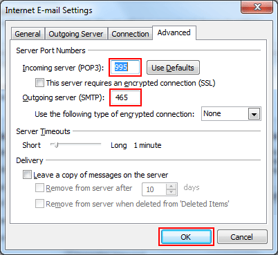 Internet E-Mail Setting