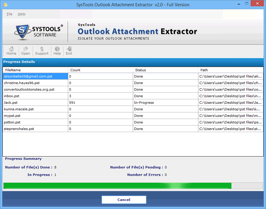 Attachment extraction process