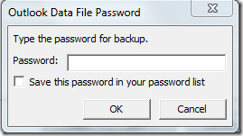 Password for Backup