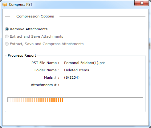 See Progress of compress PST file