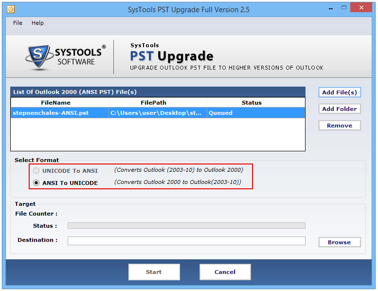 ANSI to Unicode PST