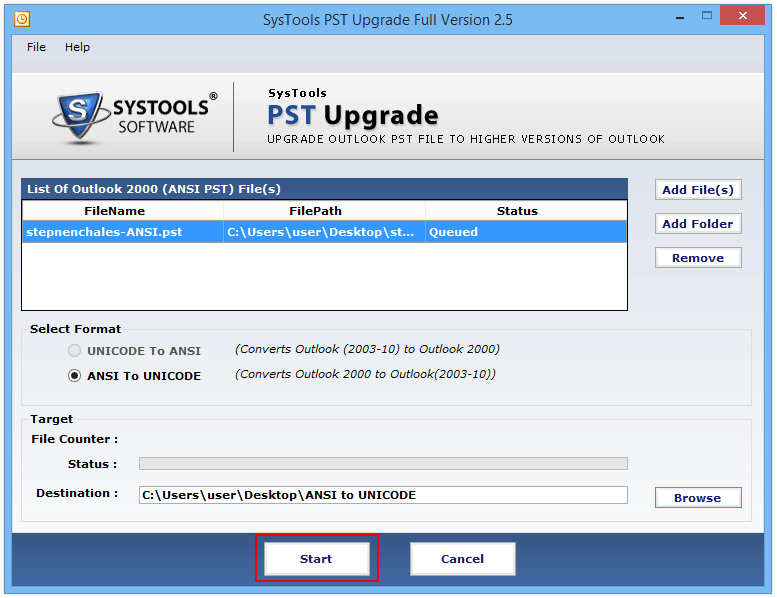 Start Upgrade process