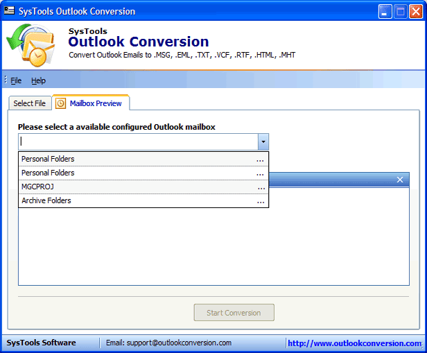 Select Configured Mailbox