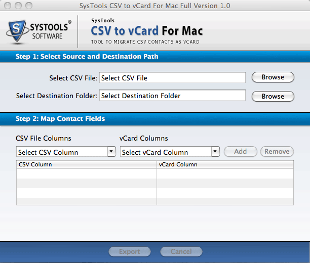 CSV to vCard For Mac