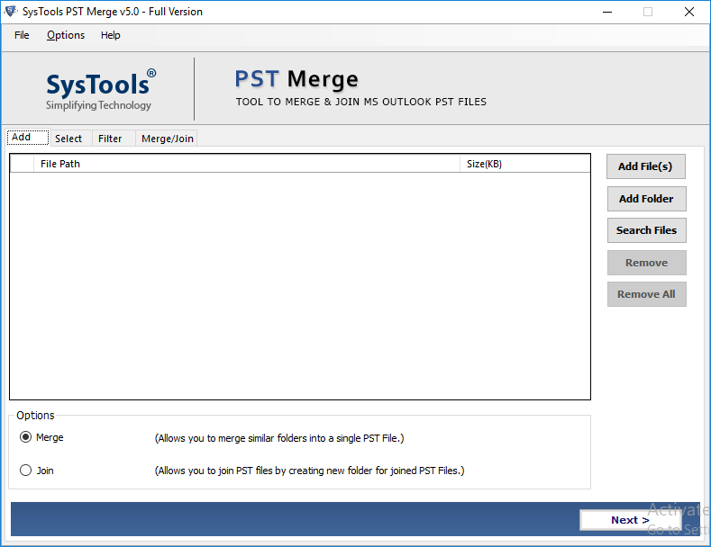 pst merge software