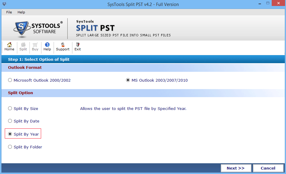 Split PST by Year