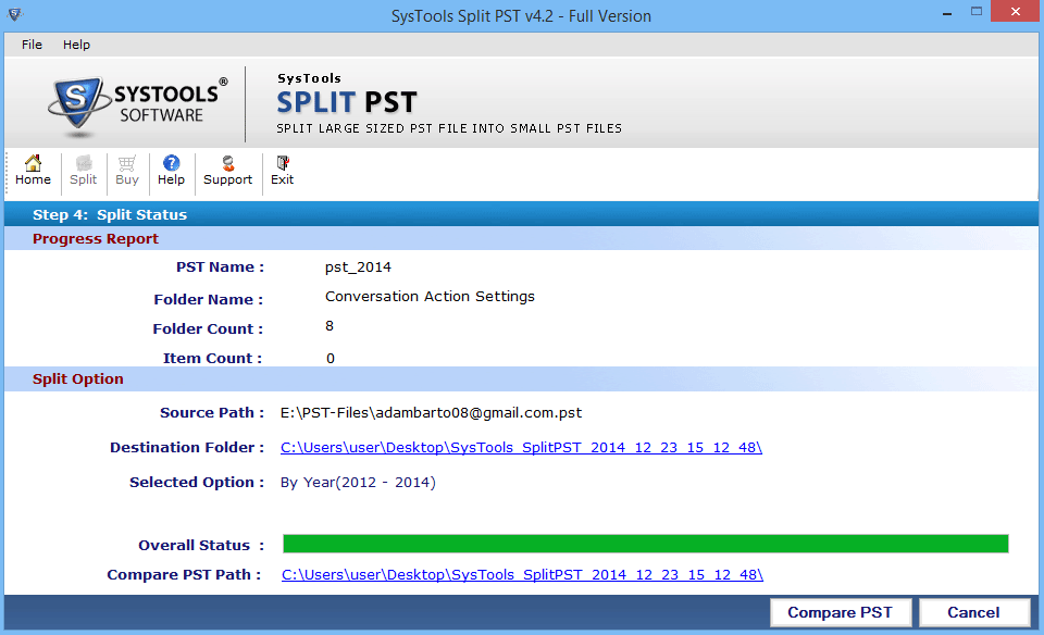 Split PST Status Report