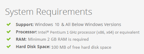 system requirements