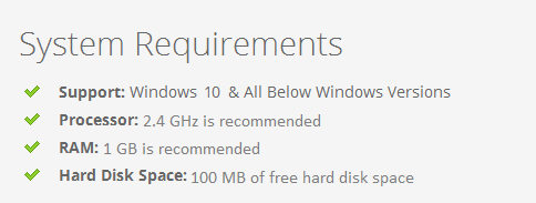 system requirements